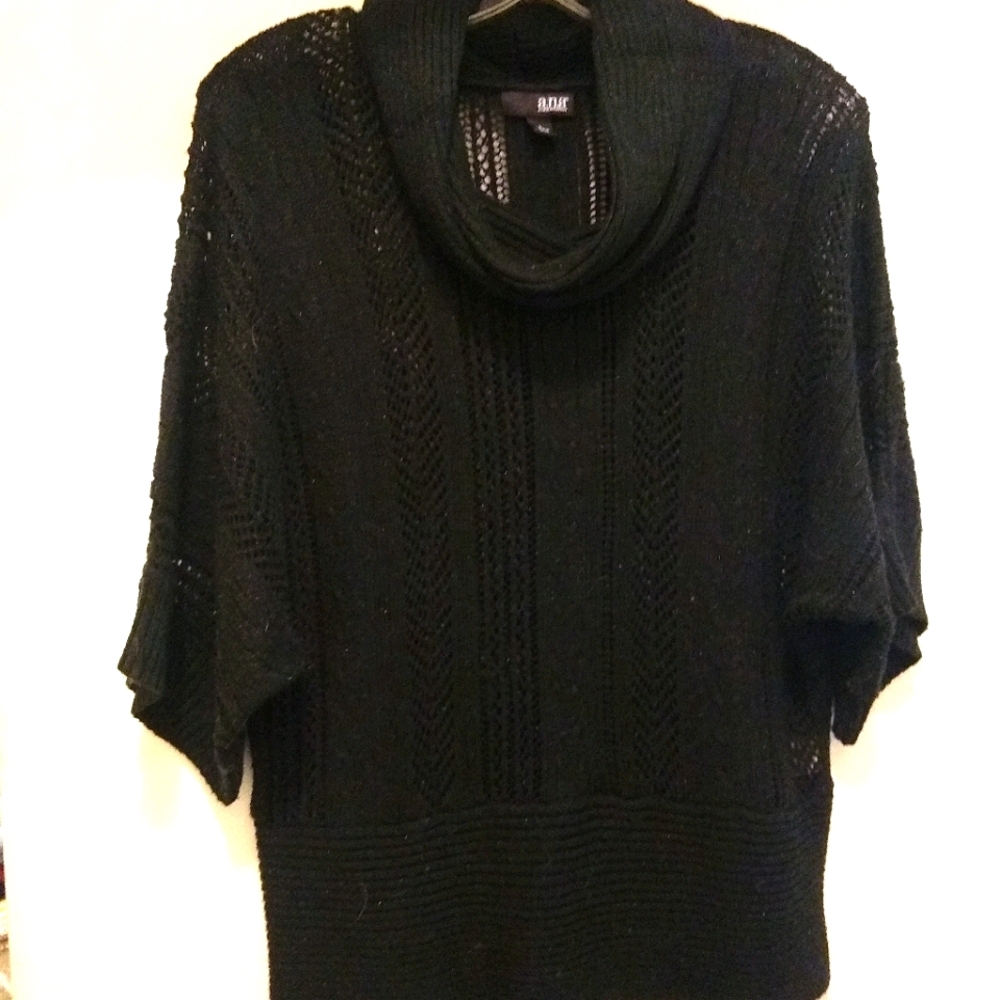 Black open knit sweater